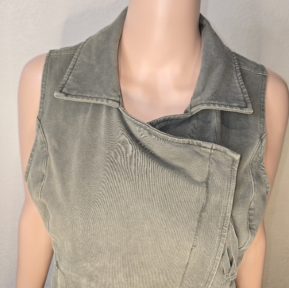 Anthropologie Marrakech Women's Small Green Moto Vest Zip Front - Picture 7 of 11